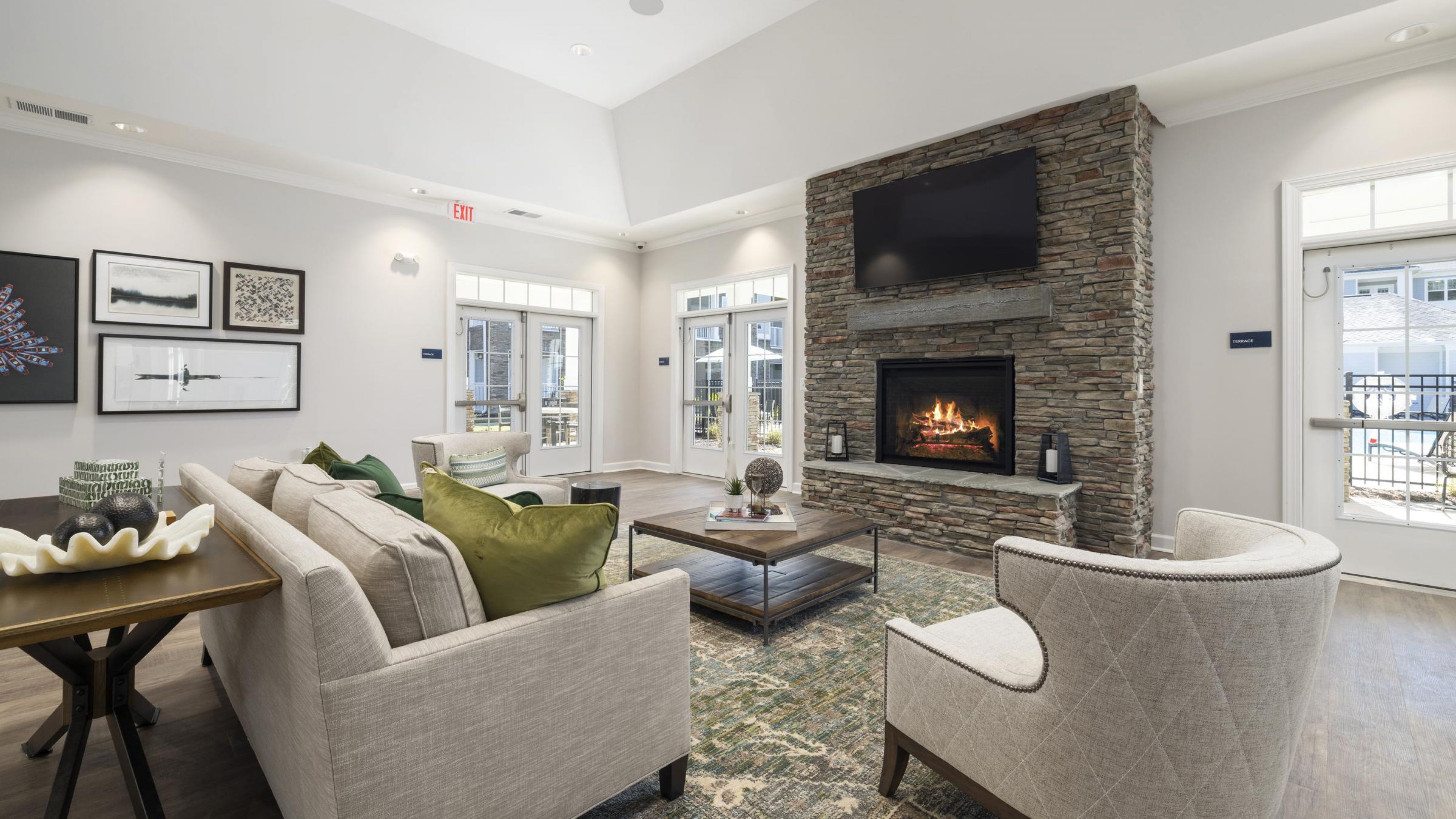 Hudson at Carolina ColoursHudson at Carolina Colours Living room featuring cozy seating and warm, inviting decor.